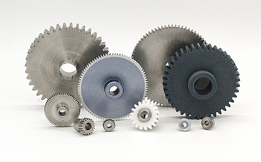 A variety of spur gears on display